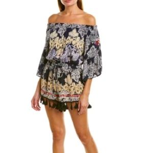 Anthropologie Raga Pom Pom Romper NWT embroidered